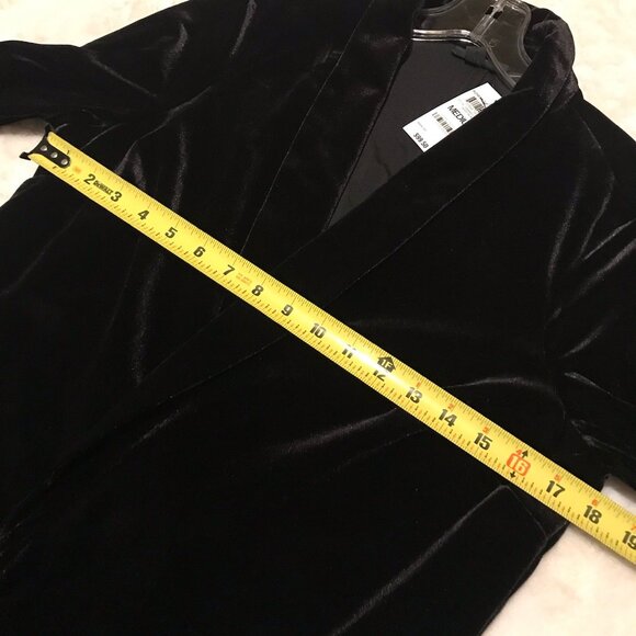 Alfani Womens Medium Velvet Midi Length Open Blazer Shawl-Collar Black NWT - Picture 8 of 10
